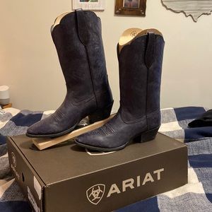 Ariat Heritage Western R Toe Naturally Distressed Black 9.5 cowboy boots